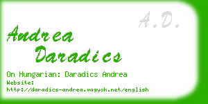 andrea daradics business card